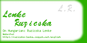lenke ruzicska business card
